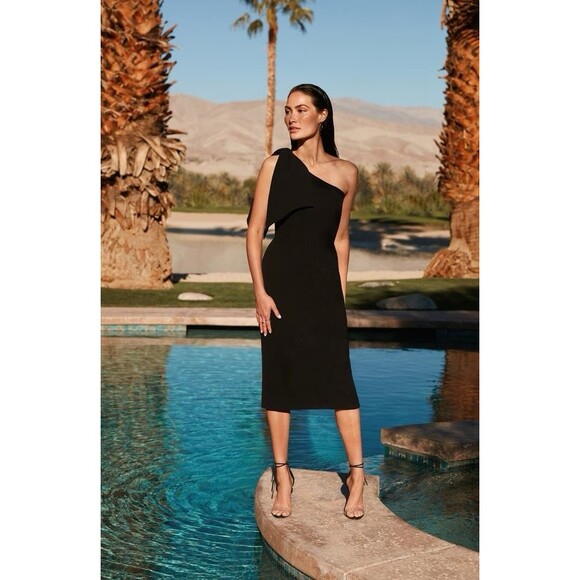 DRESS THE POPULATION TIFFANY ONE SHOULDER DRESS NWT IN STORES RETAIL $148 SZ XL - Picture 2 of 5